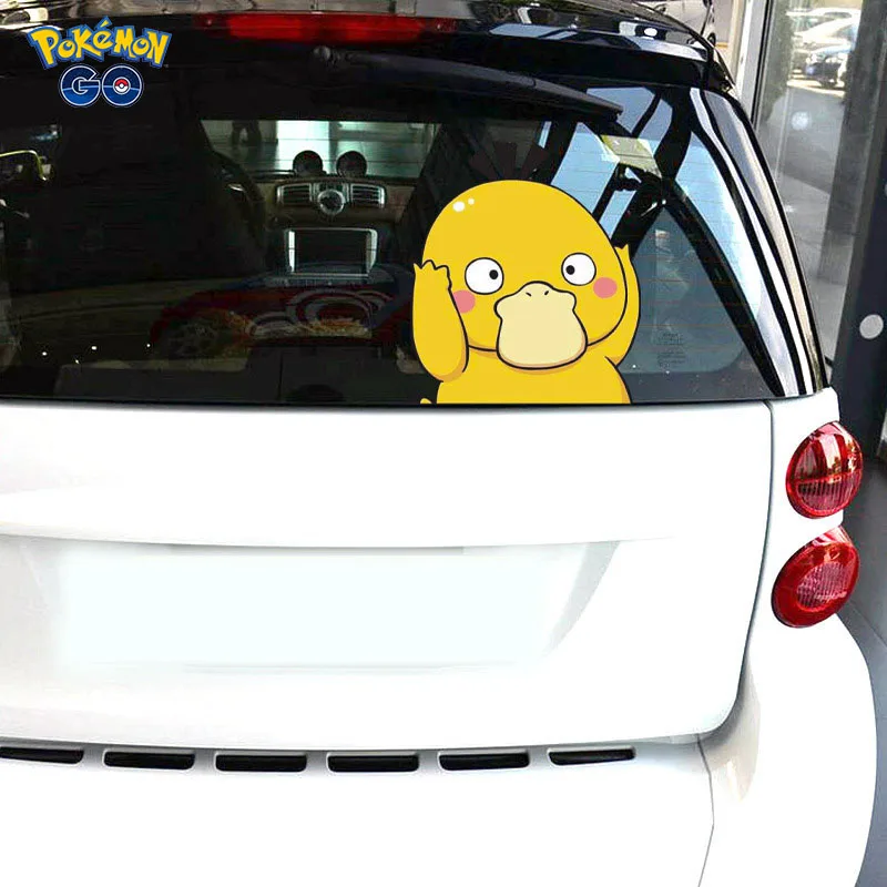 Anime Pokemon Psyduck Car Sticker Pikachu Cartoon Kawaii Personality Stickers Decorative Car Motorcycle Bumper Creative Stickers