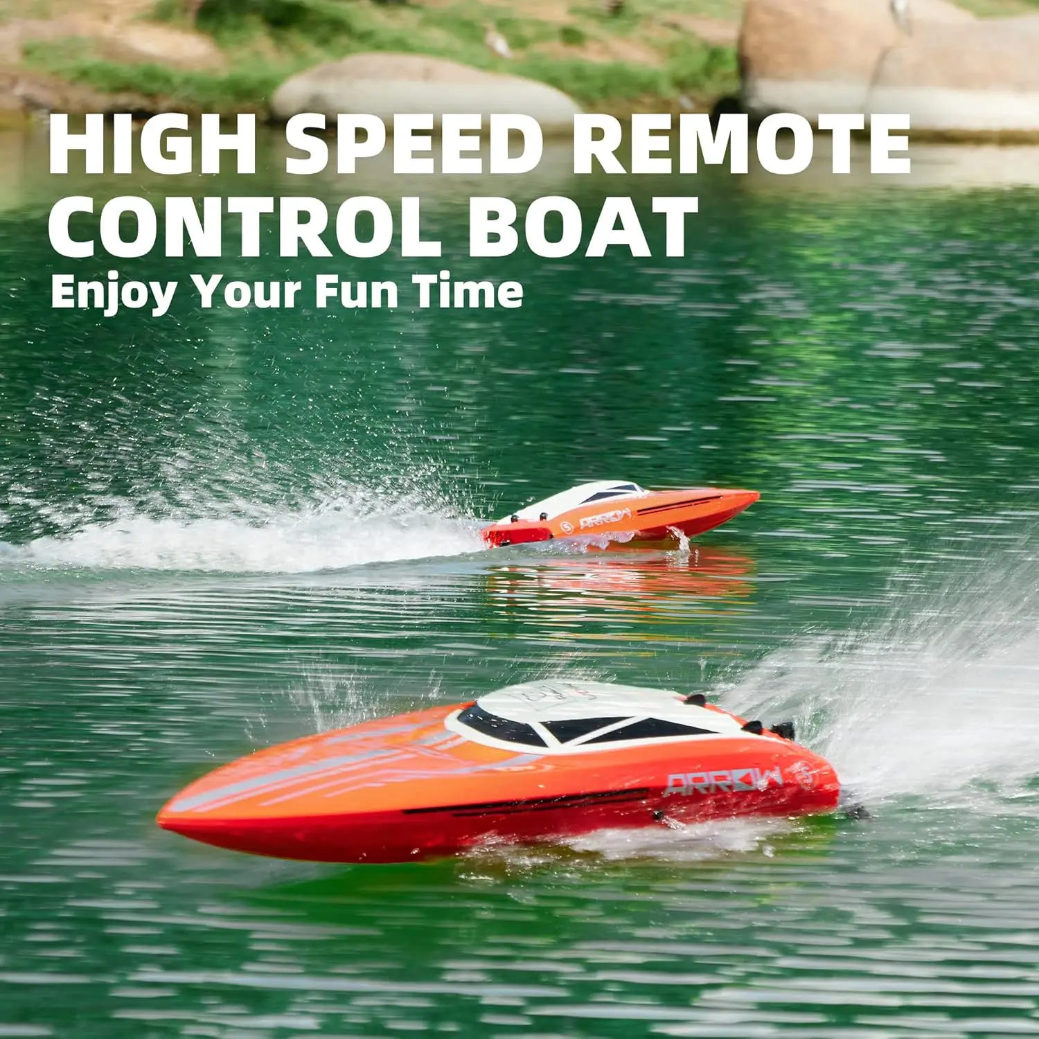 Brushless 30 MPH High Speed Boat Large Racing Remote Control Boat for Adults and Kids