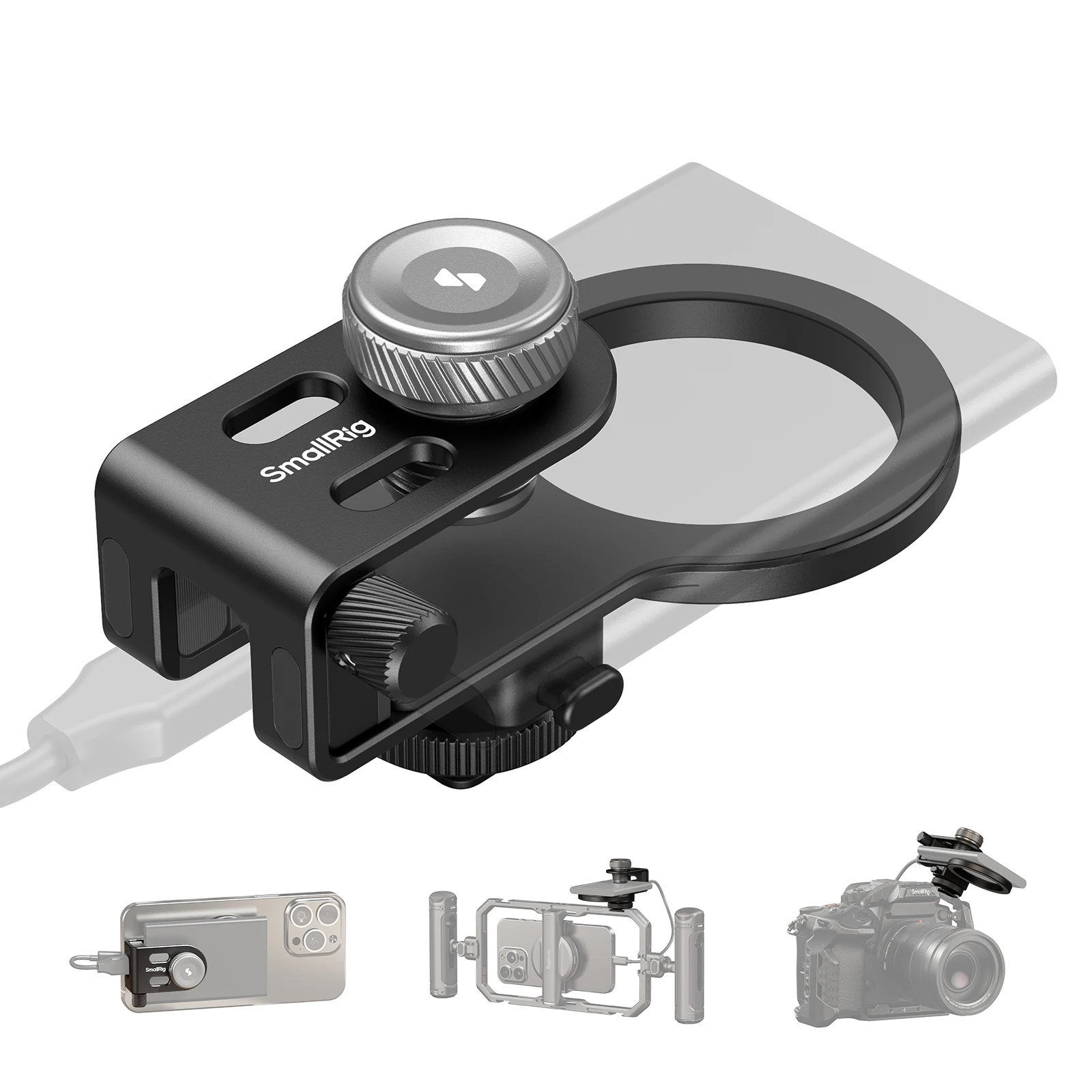 SmallRig SSD-Halterung, universelle 2-in-1-SSD-Klemme für MagSafe mit Kaltschuh-Kabelklemme, für Samsung T5 T7 SSD für Käfig -4779 – Detail 1
