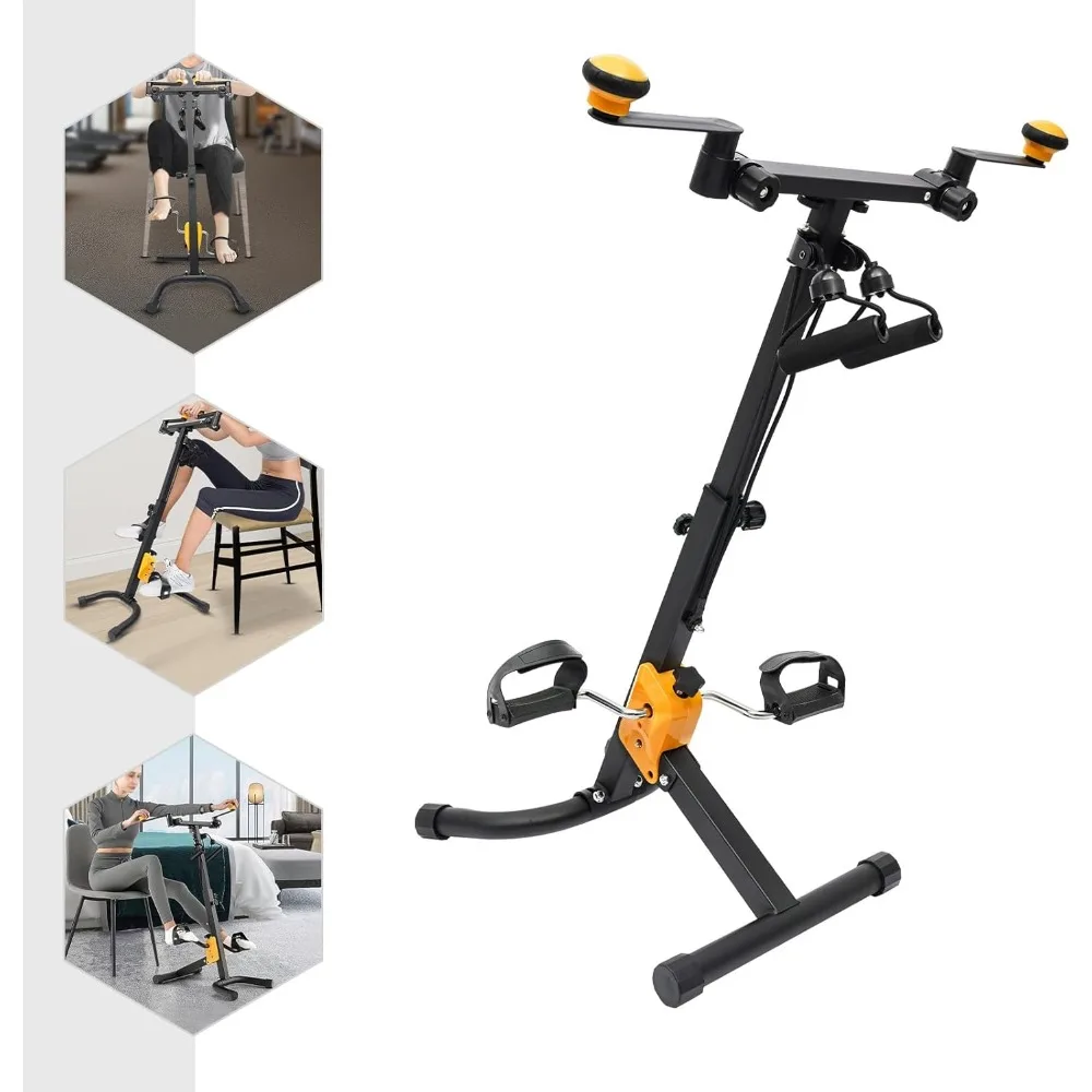 Foldable Pedal Exerciser Bike for Seniors for Total Body Home Folding Adjustable Rehab Fitness Equipment Elderly