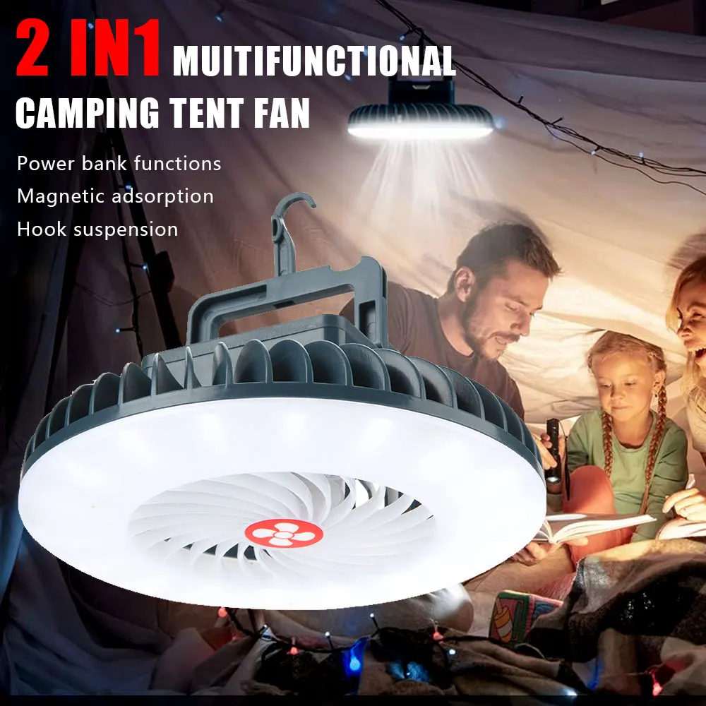 

Многофункциональные инструменты для кемпинга, перезаряжаемый светодиодный фонарь для кемпинга, портативный фонарь 4000 мАч для освещения палатки, уличный циркулятор