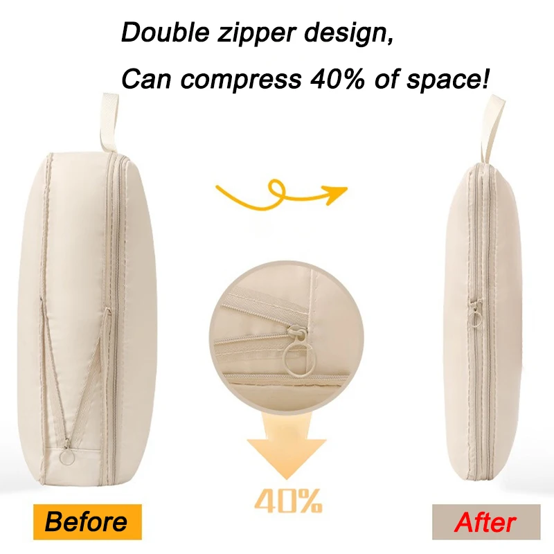 4Pcs/Set Travel Storage Bag Travel Compression Bag Luggage Organizer Zipper Pouch Packing Cubes For Business Trip Unisex