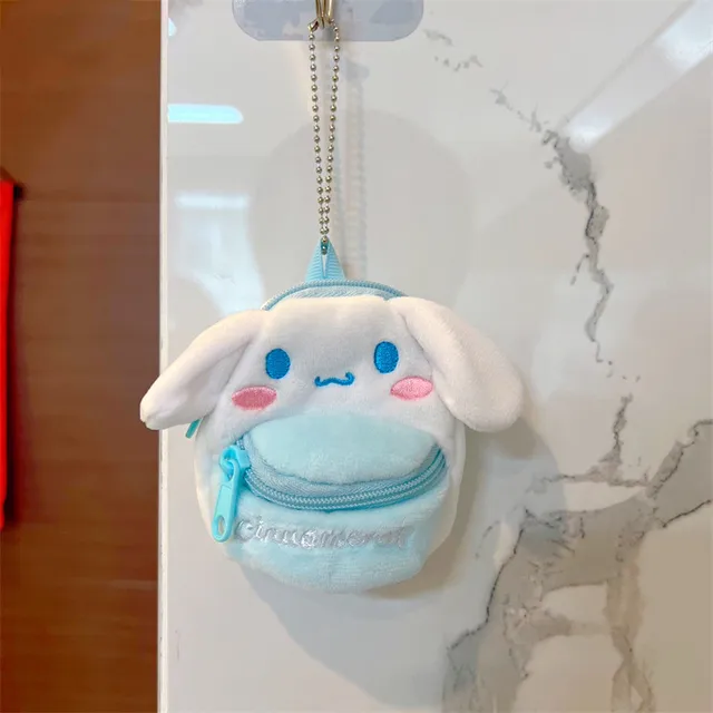 Kawaii Anime Cinnamoroll Purin Dog Plush Toy Cartoon Backpack Plush Bag Cute Mini Coin Purse Earphone Storage Bag Pendant Gift 5