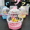 New Simulation Sound Control Bird Cage Fun Electric Sensor With Light Mini Bird Cage Creative Singing Birds Chirping Kids Toys 1