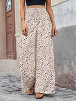 Plus Size 1XL-5XL Women Fashion Floral Print Wide Leg Pants Female Casual  Elegant Drawstring High Waisted Loose Long Trousers - Image 4