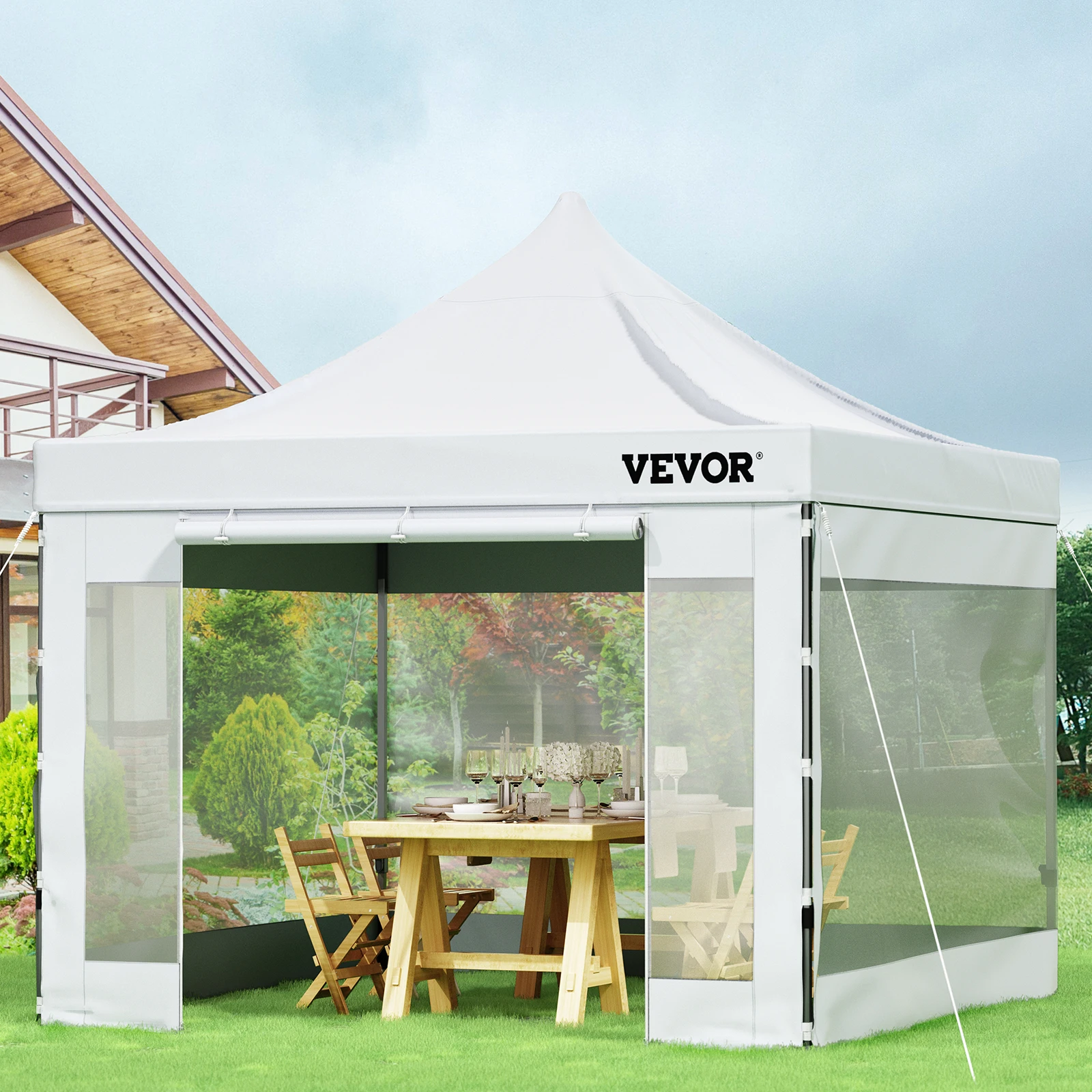 Tenda Pop Up Da Esterno 10x10 Piedi, Impermeabile E Facile Da Montare – Perfetta Per Feste!