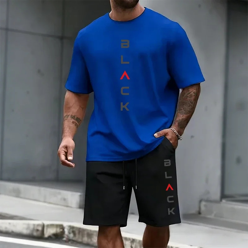 Men's Summer Urban Fashion Tracksuit - Short Sleeve Casual T-Shirt & Shorts Set