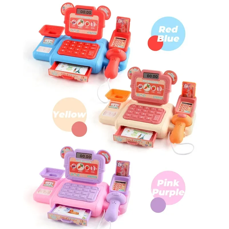 Cash Register Toys Set Simulation Supermarket Lighting Sound Effects Calculation Checkout Early Education