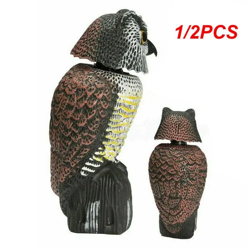 

1/2PCS Fake Horned Owl Statues Bird Scarecrow Decoy Deterrents Nature Enemy Pest Repellent Garden Yard Realistic Scarer Control