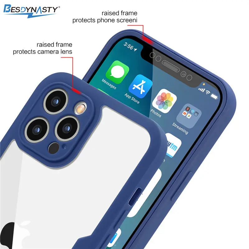 Luxury 360° Full-Body Clear Case with Silicone Bumper and Shockproof Protection