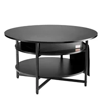 Lift Top Coffee Table 35.3" Round Coffee Table for Living Room Black 1