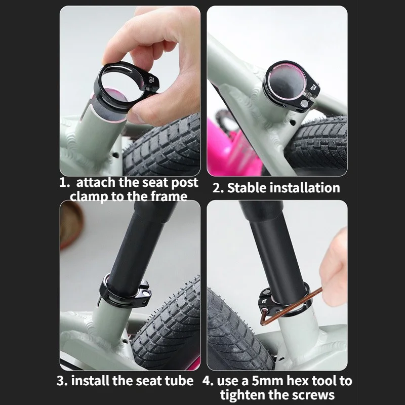 Bicycle Seatpost Clamp 31.8/34.9mm Seat Tube Clamp Road Mountain Bike Seat Tube Clip Aluminum Alloy