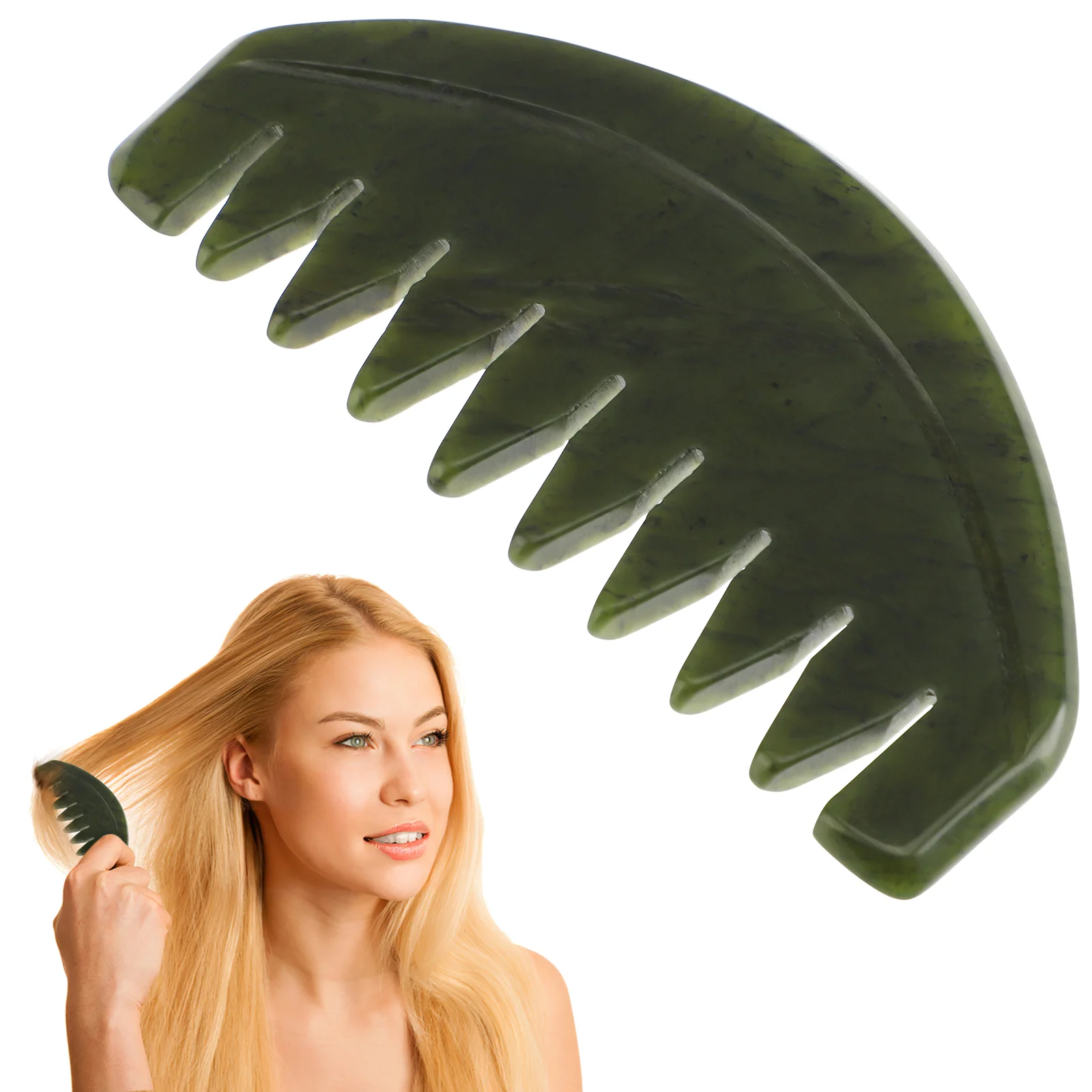 

Portable Jade Comb Hair Brush Scalp Massager Practical Scraping Plate Styling Natural Board Women's Tool Beauty Body Massaging