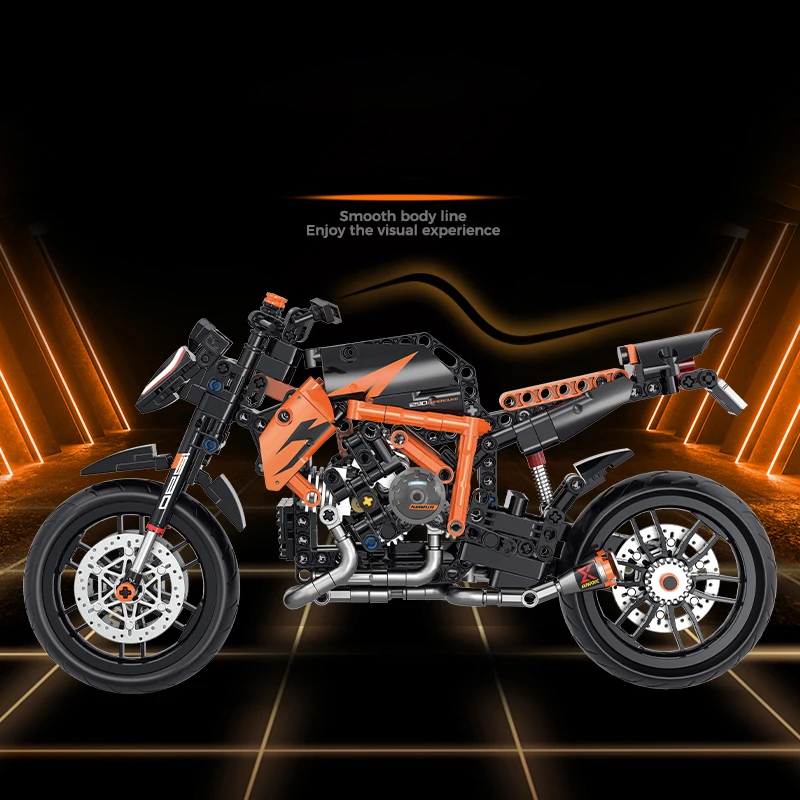 1:8 Motorbike Model Building Blocks Sets Racing Moto Bricks Toys Kids Boys Children Birthday Gifts Adult MOC Technical 579Pcs 4