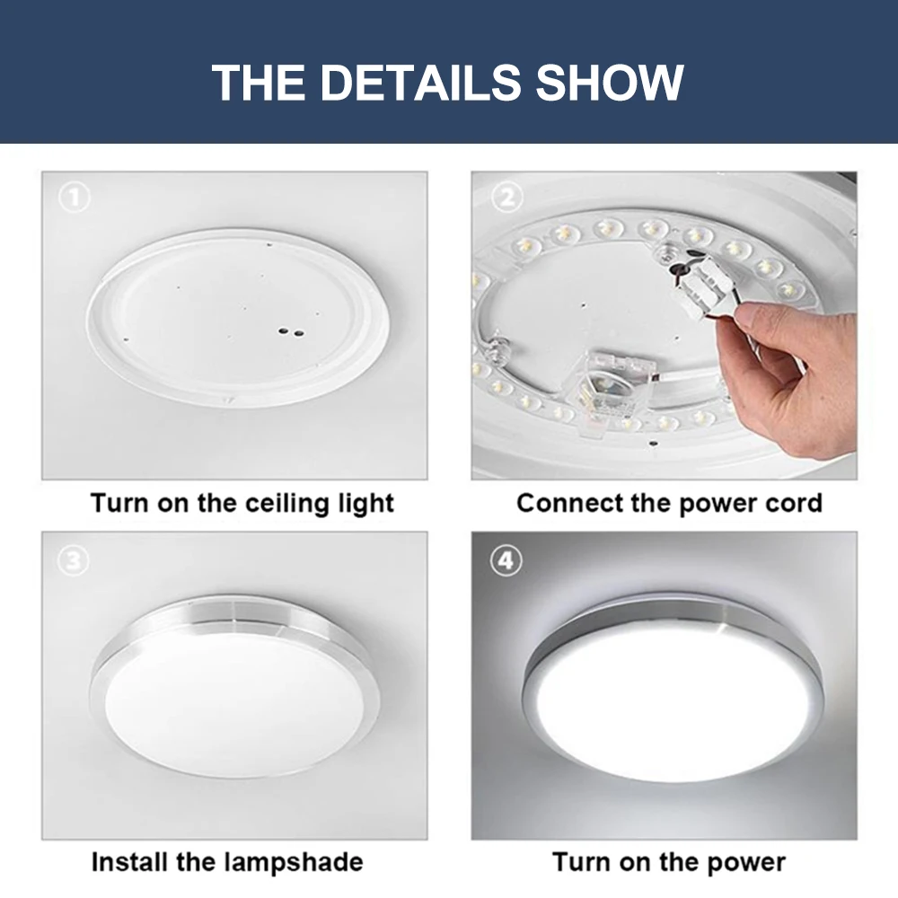 LED Ceiling Light LED Light LED Panel Ceiling Light Module LED Panel 220V Ceiling Light Replacement LED Module 12W 18W 24W 36W Round Retrofit Light Board Kit Ceiling Fan Lights