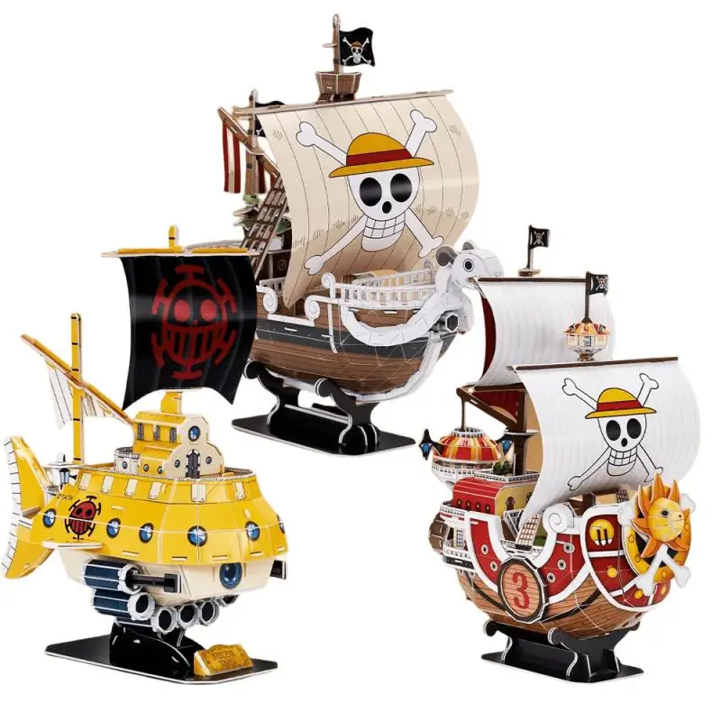 

Anime One Piece Going Merry Boat Model Trendy Play Children Cartoon Three-Dimensional Puzzle Assembly Toys Kids Gift