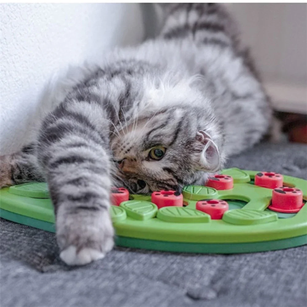 Rainy Day Cat Puzzle Toy – Interactive Treat Dispenser & Scratch Board 6