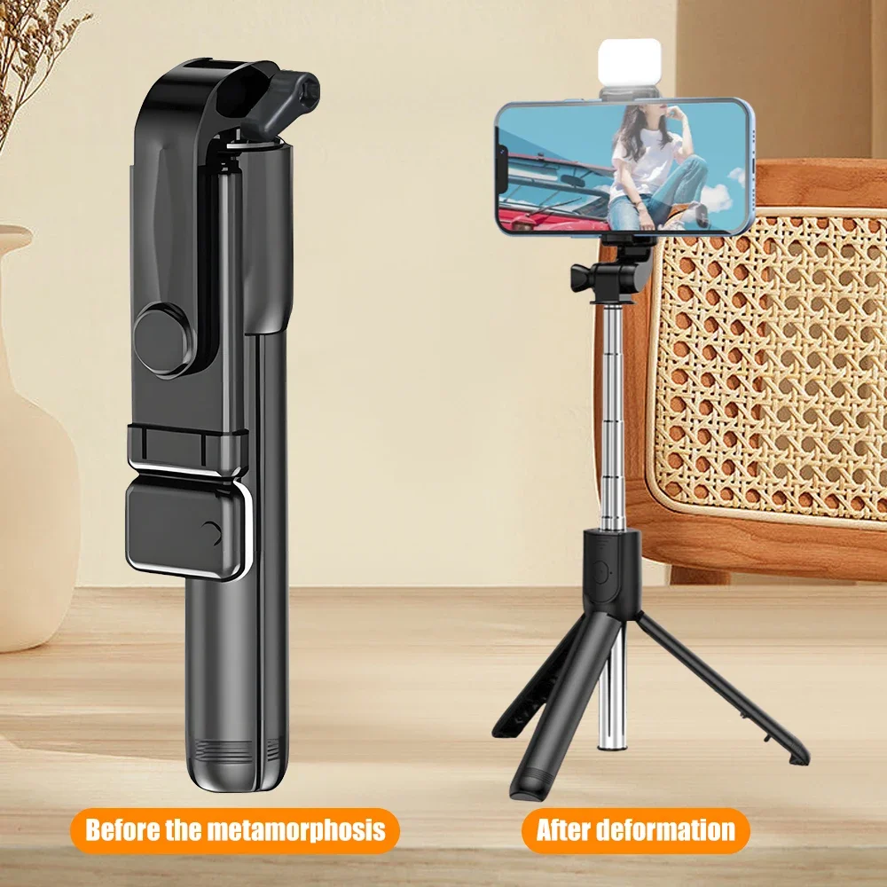 Bluetooth Wireless Selfie Stick Light Mini Tripod Extendable Monopod Remote Shutter Outdoor Portable Mobile Phone Bracket Holder