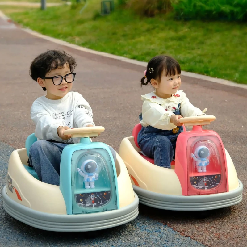 Children's Electric Bumper Car Drift Rotating Kart Transfer Car Remote Control Indoor Outdoor Toy RC Car Boys Girls Baby Can Sit 2