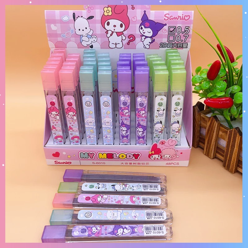 

48 шт./коробка Sanrio мультяшный механический карандаш замена свинцовый пропеллер карандаш заполнение студент, школа, офис Канцелярские принадлежности подарки