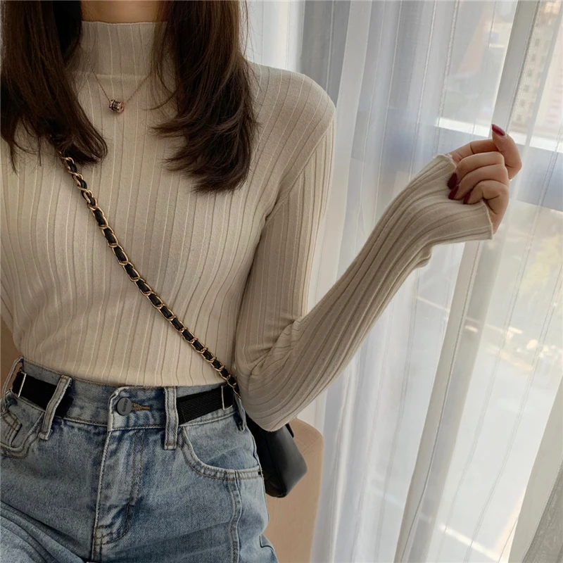 black sweater winter clothes Knitted woman sweaters Pullovers spring Autumn Basic women's jumper Slim women's sweater cheap pull long sleeve ladies sweater