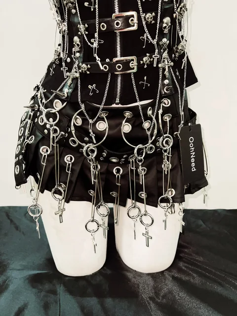 Gothic Chain Corset and Metal Cross Skirt 5
