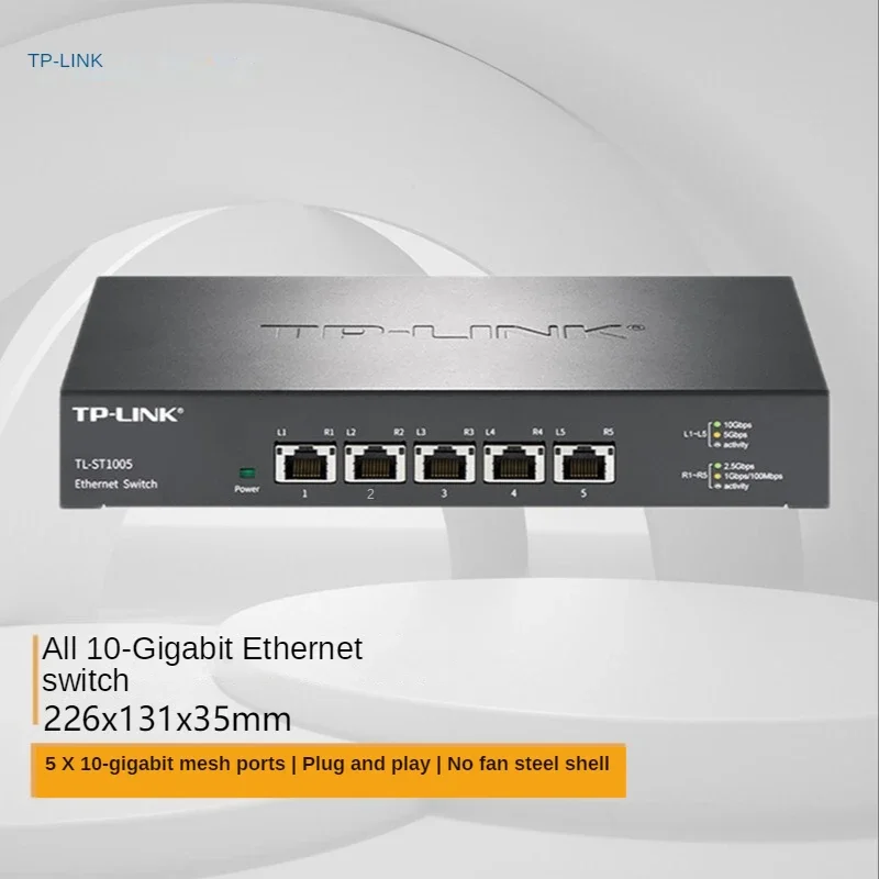 Tp-Link Tl-St1005 10 Switch Gigabit Ethernet 10 Switch A 5 Porte Di Rete Gigabit 10000Mbps Porte Rj45 Nas Plug And Play