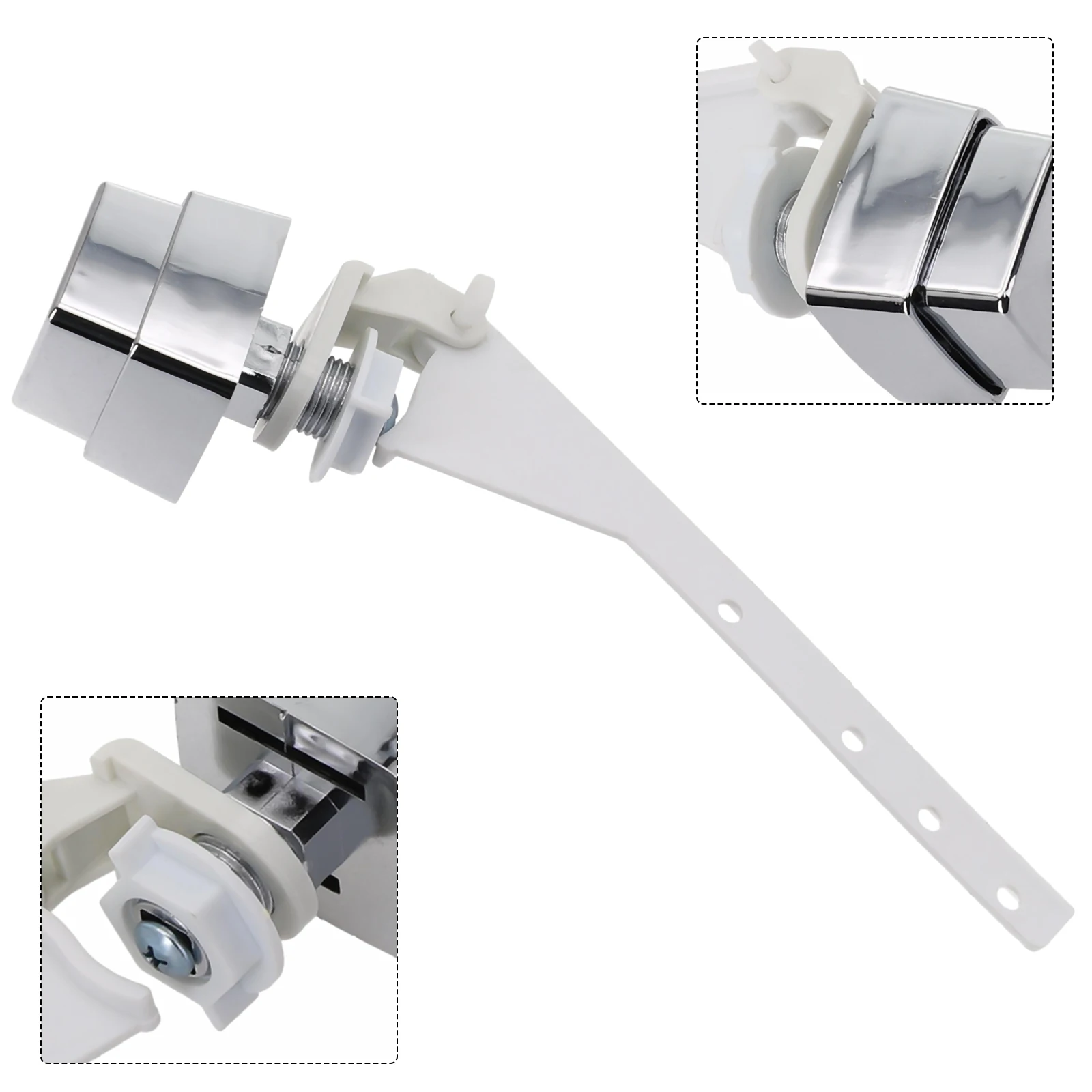 Description Picture 3 of itemUniversal Toilet Flush Lever Handle Push Button Toilet Tank Handle Replacement Toilet Seat Water Tank Valve Bathroom Parts