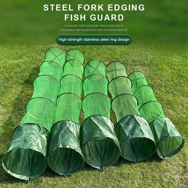 Fishing Net Portable Mesh Net Fish Storage Steel Ring Folding Fish Cage Fishing Trap Net Fish Basket Tackle Fishing Accessories 2