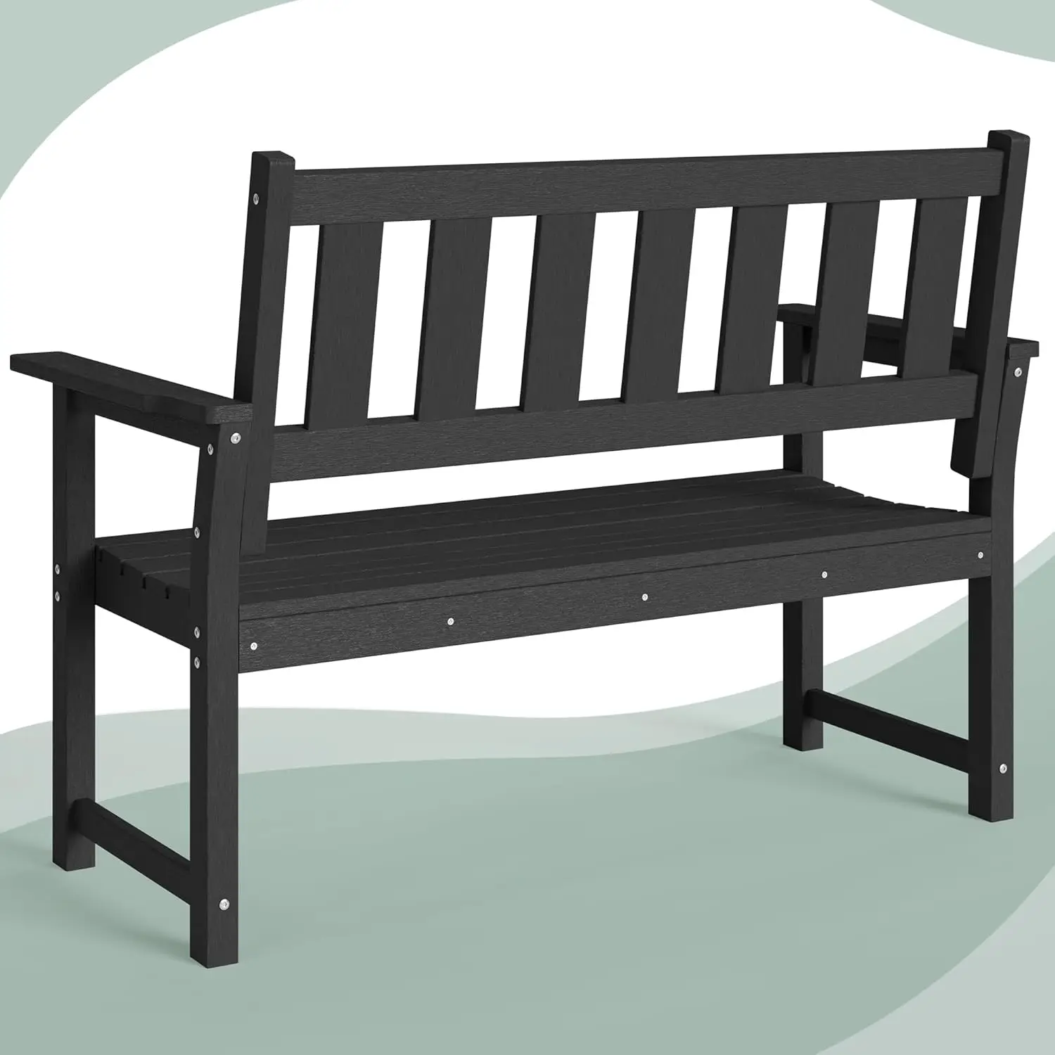 Memorial Bench   50   Weatherproof Durable Outdoor Bench  2 Person Park Bench  Easy to Move  Multi Purpose Design Ideal for Por 4