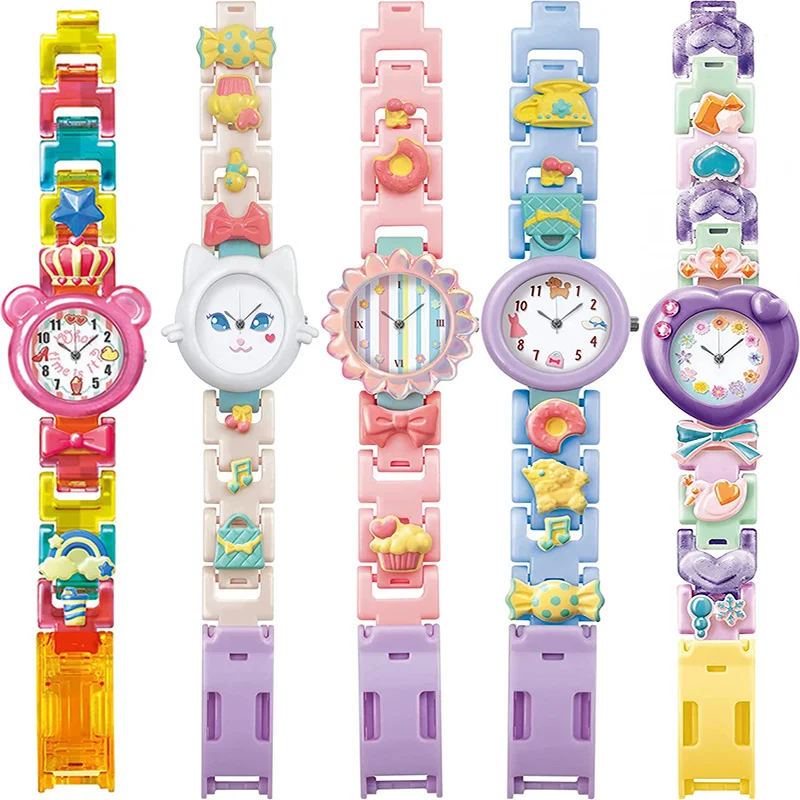 

Bandai Diy Cartoon Watch Mix Watch Digital Fashion Item Accessories Children's Creative Handmade Toys Children Kawaii Gift