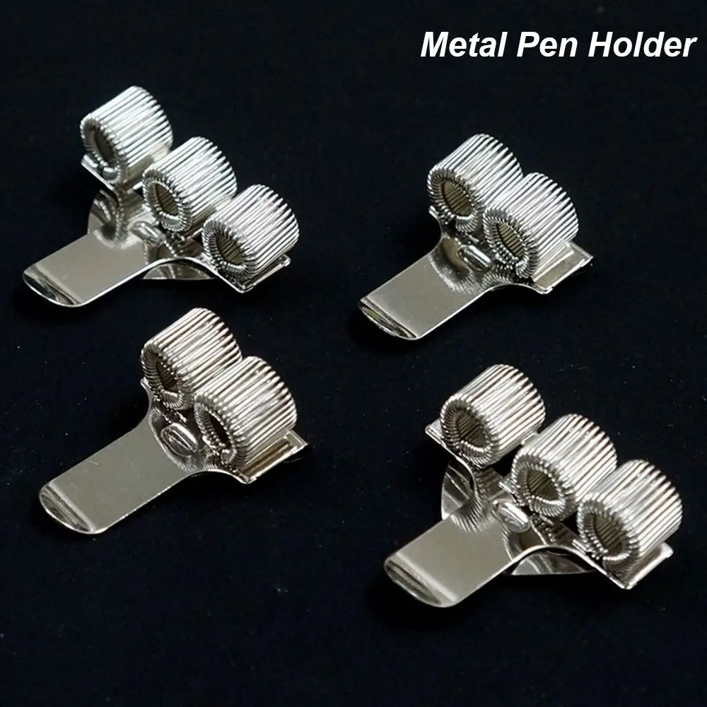 1 Pc Single/Double/Triple Hole Metal Spring Pen Holder With Pocket Clip Doctors Nurse Uniform Pen Holders pen holder pen and brush holder