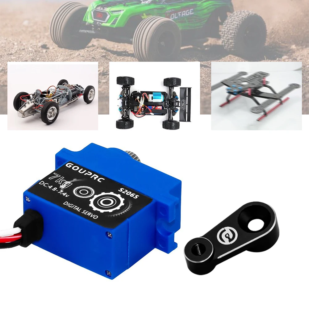 7KG Waterproof RC Digital Micro Servo with Servo Horn Metal Gear Servo Digital Servo for TRX4 TRX6 SCX10 III 1/10 RC Car