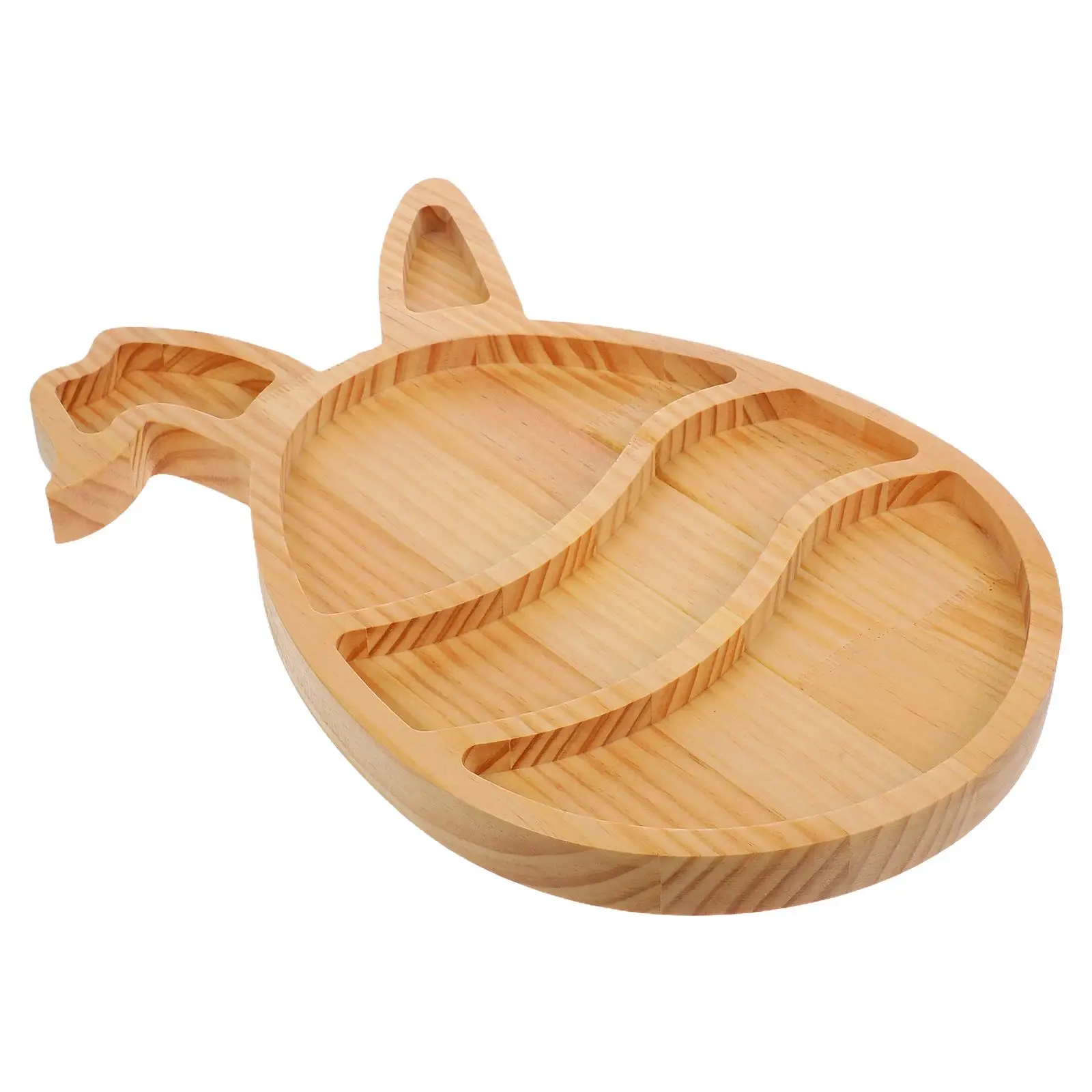 Rabbit Tray Platter Bunny Decor Dishes Easter Egg Shaped Wooden Charcuterie Plate Child 6