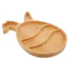 Rabbit Tray Platter Bunny Decor Dishes Easter Egg Shaped Wooden Charcuterie Plate Child 6