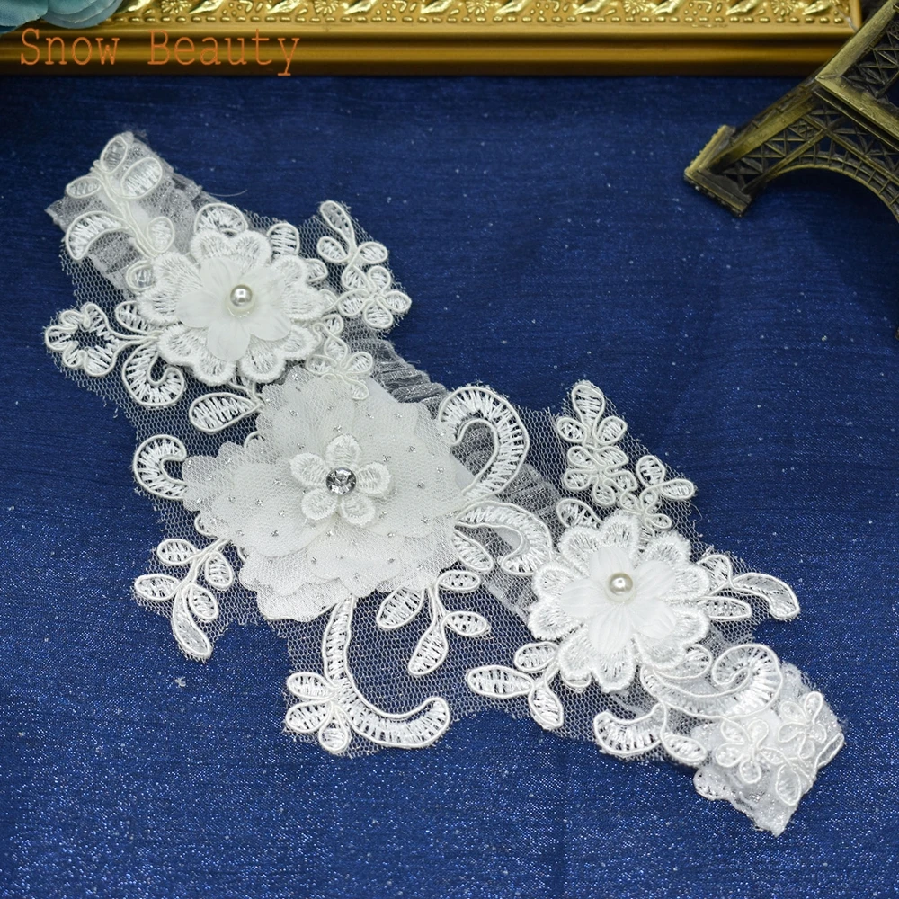 K05 Bridal Lace Floral Leg Ring Loop Wedding Garter Belt Lace Belt Legs Ring Women/Female/Bride Thigh Elastic Leg Garter