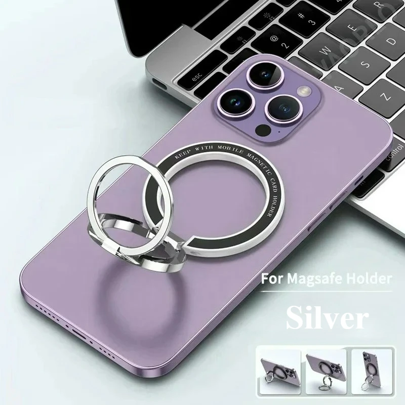Magnetic 360° Rotating Metal Phone Grip & Kickstand with Finger Ring Holder