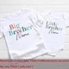 Personalized Big Brother Little Sister Matching Shirt Custom Name Sibling T-shirt Girls Boys Short Sleeve Tops Tee Baby Bodysuit 6