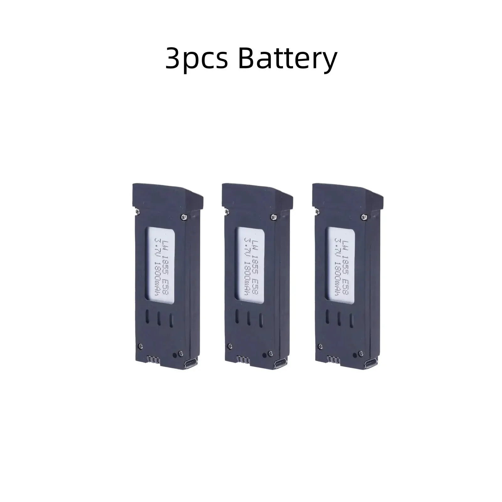 3 Batterie Al Litio 3,7V 1800mAh Per Drone E58 E68 JY109 998PRO, Con Cavo Di Ricarica