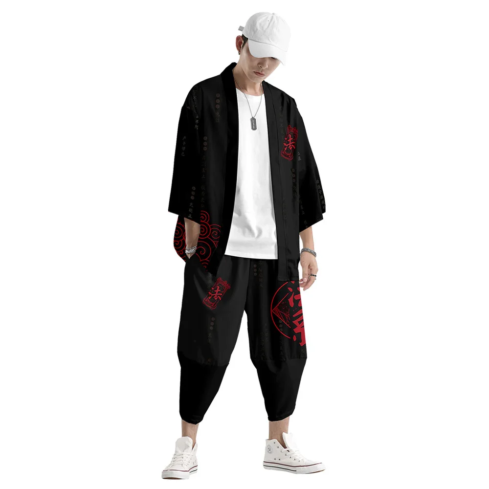 Chinese Style Kimono Pants Plus Size 6XL 5XL Japanese Cardigan Women Men Cosplay Yukata