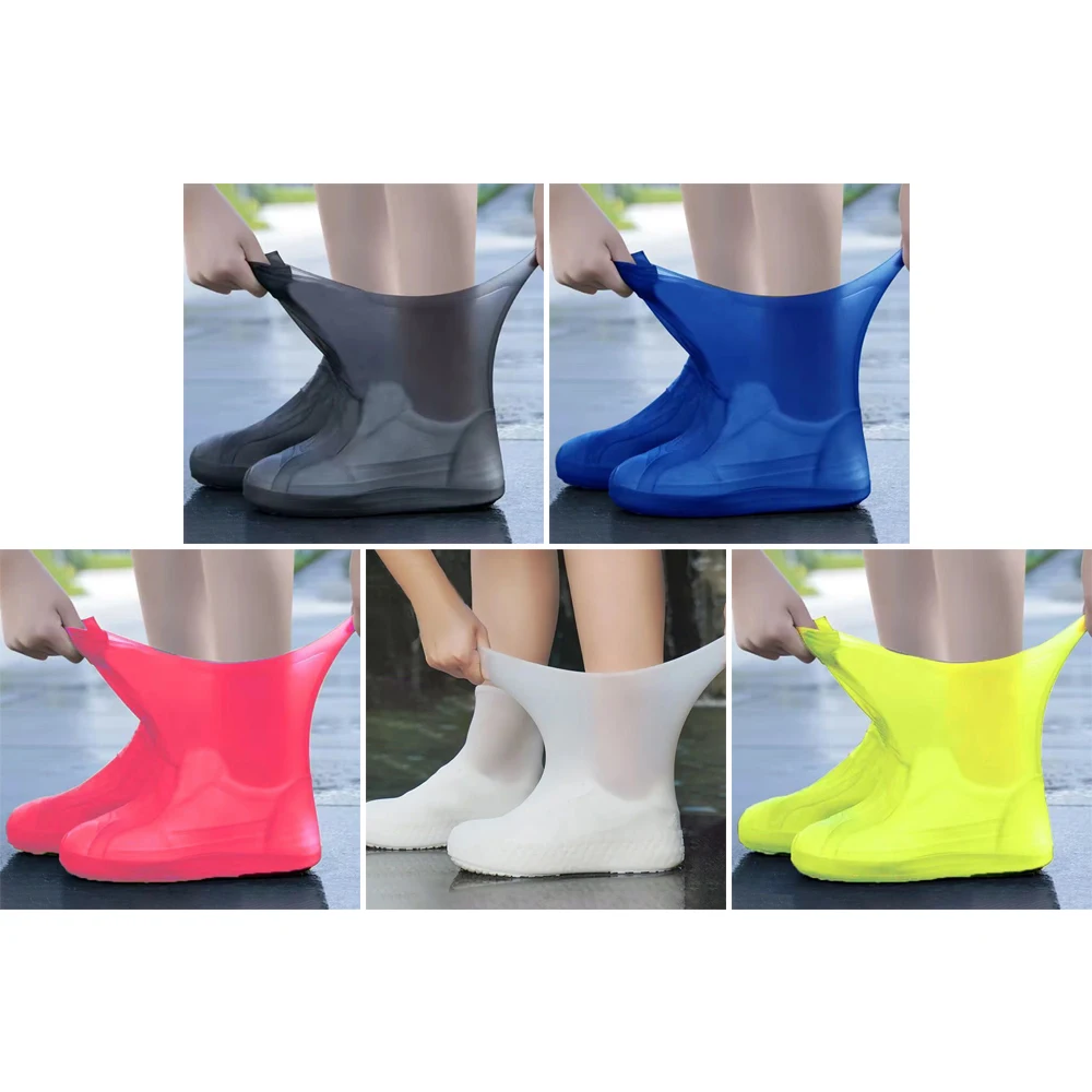 Shoe Covers 1 Pair Latex WaterProof Unisex Reusable Non-Slip Rain Boot Overshoes Walking Shoes Accessories
