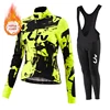 Liv Women Team Winter Fleece Long Sleeve Cycling Jersey Set Mountian Bicycle Clothes Wear Ropa Ciclismo Racing Bike Jersey Suit 2