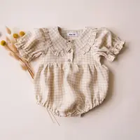 Summer Intant Baby Girl Jumpsuit Linen Cotton Baby Girl One-piece Playsuit 4