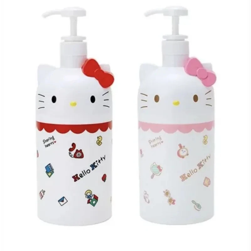 1000ml Sanrio Hello Kitty Soap Bottle Liquid Soap Dispenser Refillable Empty Shampoo Conditioner Container Bathroom Supplies
