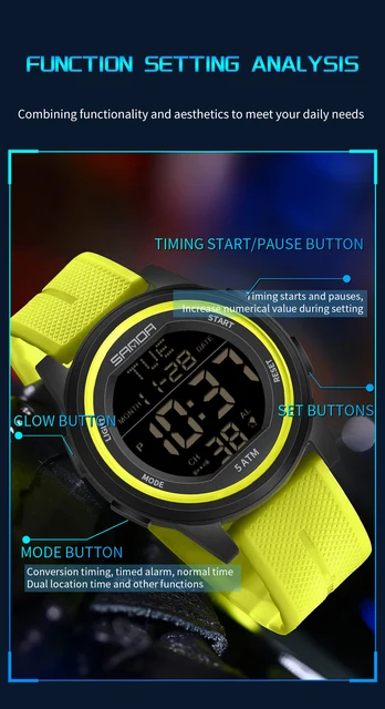 SANDA Outdoor Sport Electronic Watch Men Multifunction Watches