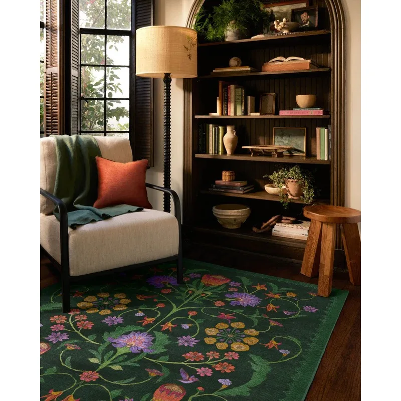 Iris Apfel Protea Forest Green Rug for Living Room Floral Aesthetic Ornate Gothic Home Decor Carpet Anti-slip Washable Floor Mat floor mat plush rug decorative carpet silk wool rug plush carpet non slip carpet imitated cashmere carpet anti skid flooring