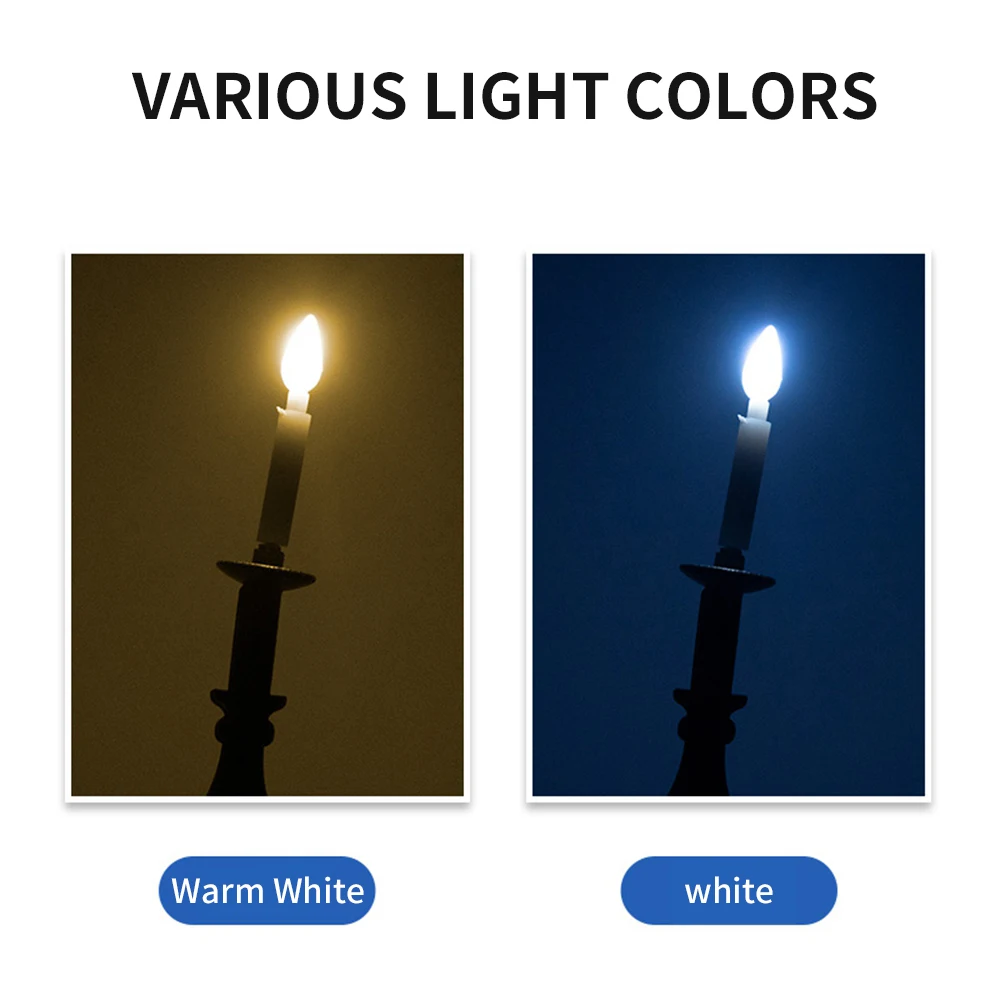 10Pcs 1:87 LED Candle Light Miniature Candlesticks Dollhouse Electric Light Lamp Candelabra Doll House Decoration Accessories 2