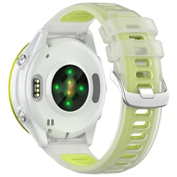 Transparent Two - Tone Silicone Sport Band Bracelet, 22mm & 20mm - 22MM (Green)