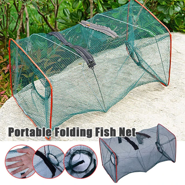 Fishing Net Foldable Folding Mesh Nylon Fishing Net Bait Trap Cast Dip Crab  Shrimp Net Catching Shrimp Crab Small Fishes Fishing - AliExpress