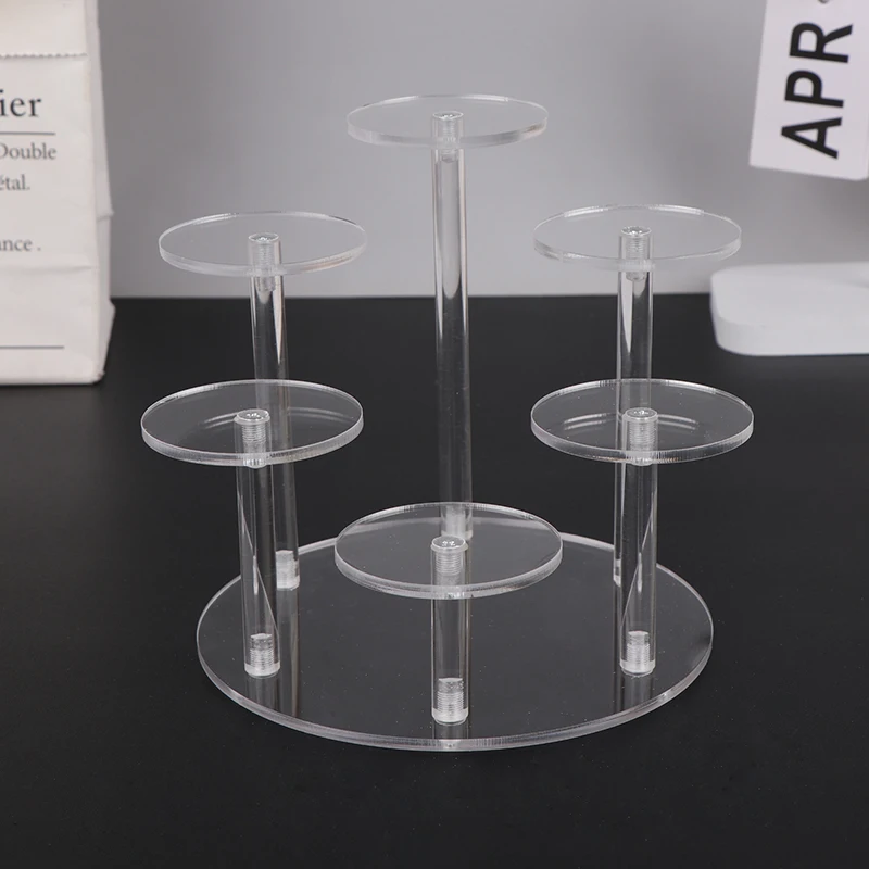 4 Layers Transparent Removable Acrylic Display Stand Square Holder Rack Garage Kit Blind Box Display Stand Jewelry Holder Shelf 2